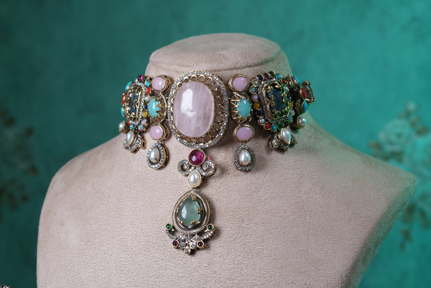 Multi Stone Necklace Set(4-9354)(B)