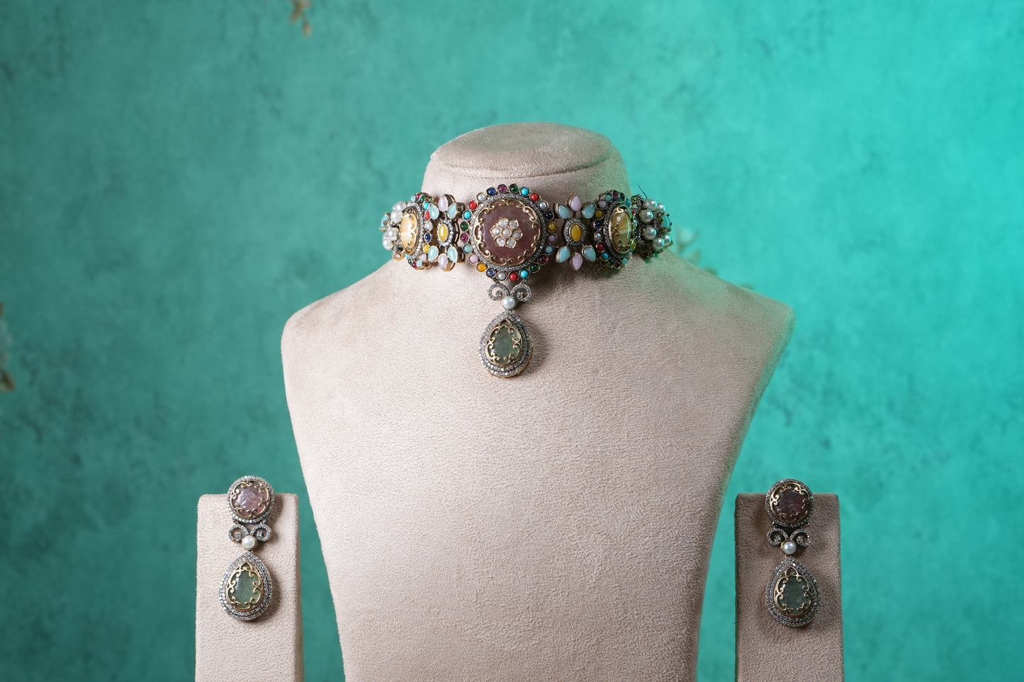 Multi Stone Choker Set(4-9365)(B)