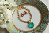 Doublet Stone Mossainite Polki Necklace Set (4-9391)(K) - JEWELSTYLE