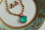 Doublet Stone Mossainite Polki Necklace Set (4-9391)(K) - JEWELSTYLE