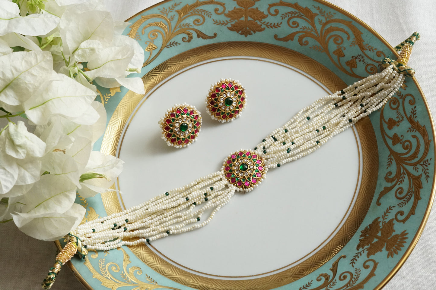 Kundan Choker Set (4-9387)(K)