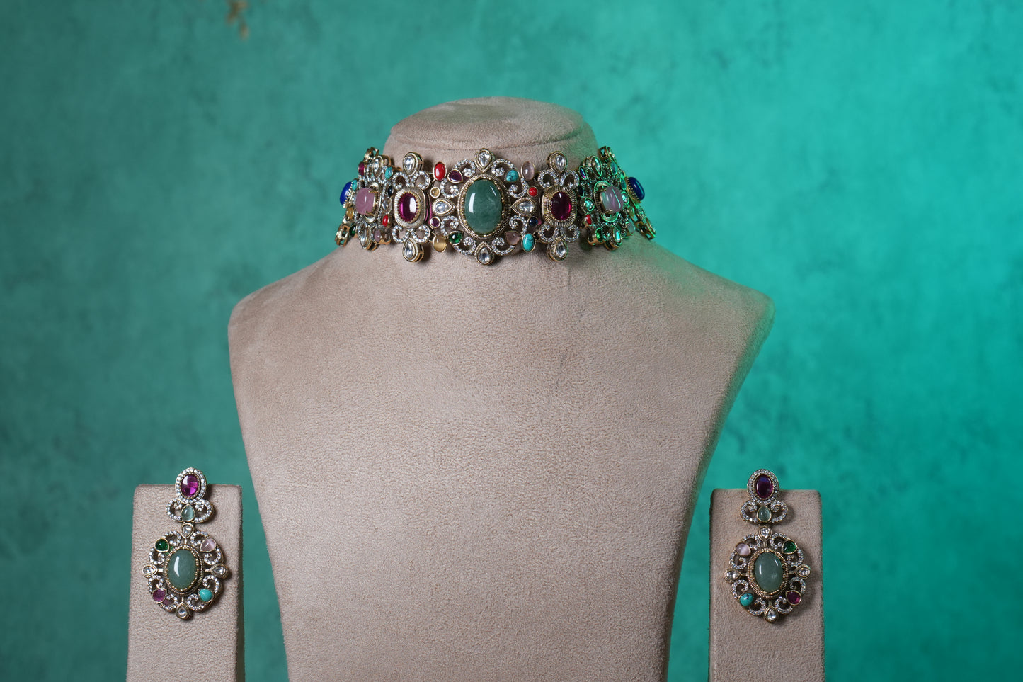 Multi Stone Choker Set(4-9368)(B)