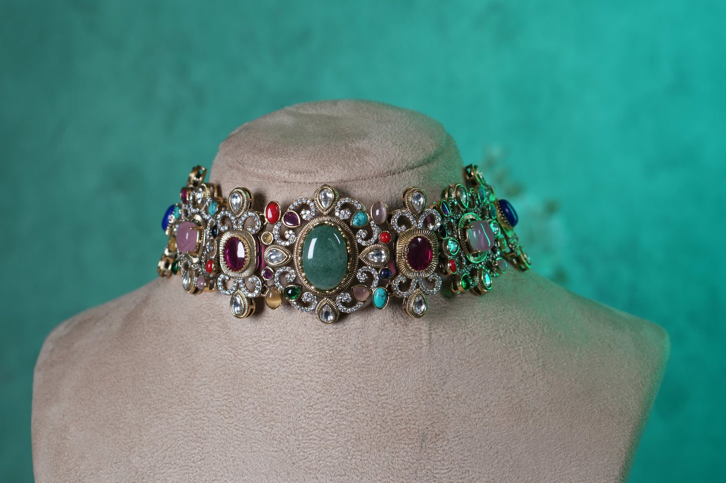 Multi Stone Choker Set(4-9368)(B)