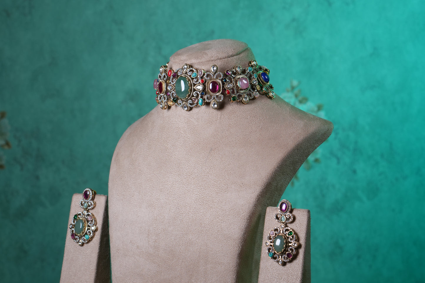 Multi Stone Choker Set(4-9368)(B)