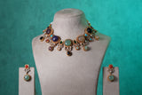 Multi Stone Necklace Set(4-9369)(B)
