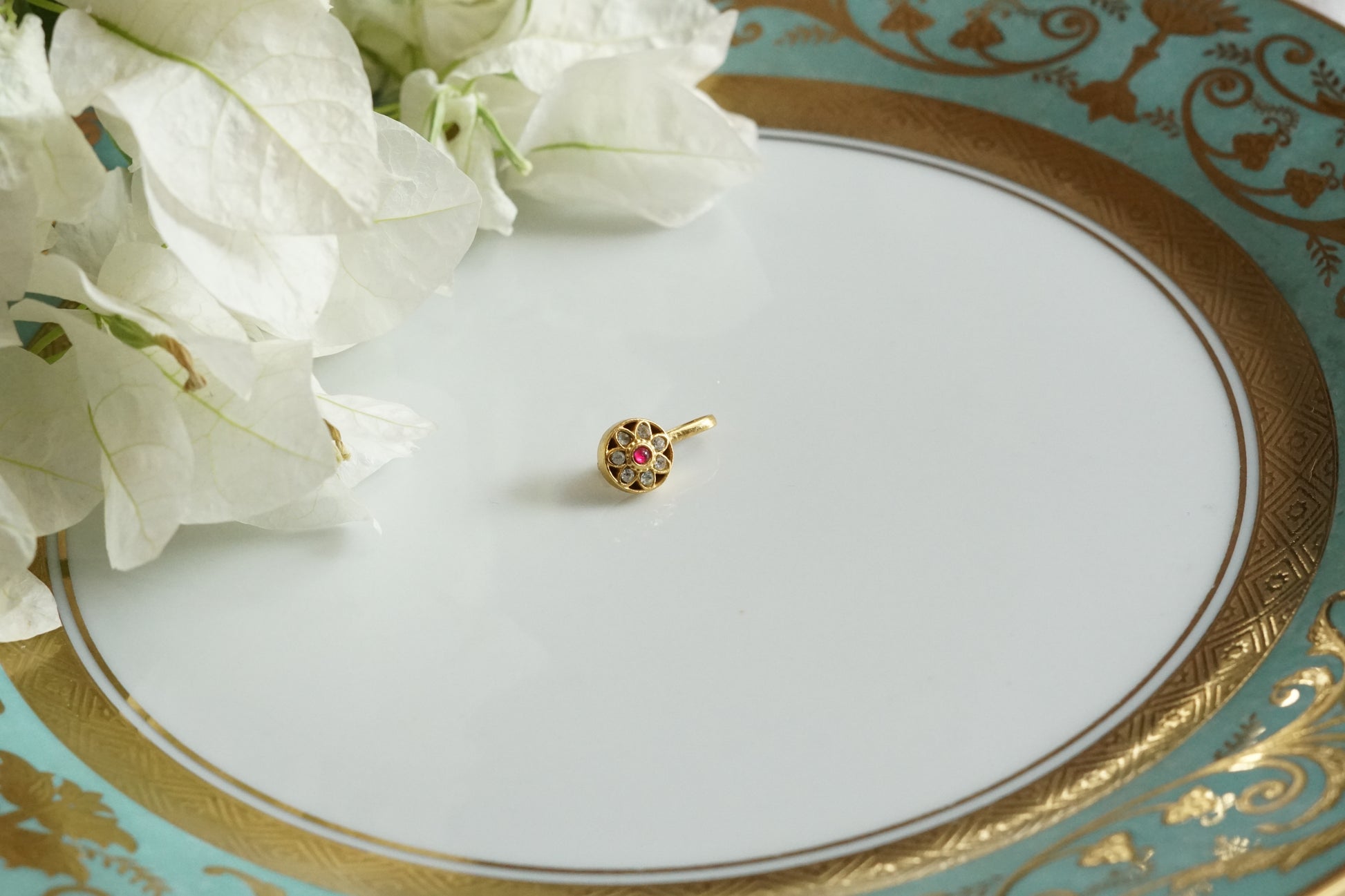 92.5 silver kundan noseclip(2-295)(K) - JEWELSTYLE