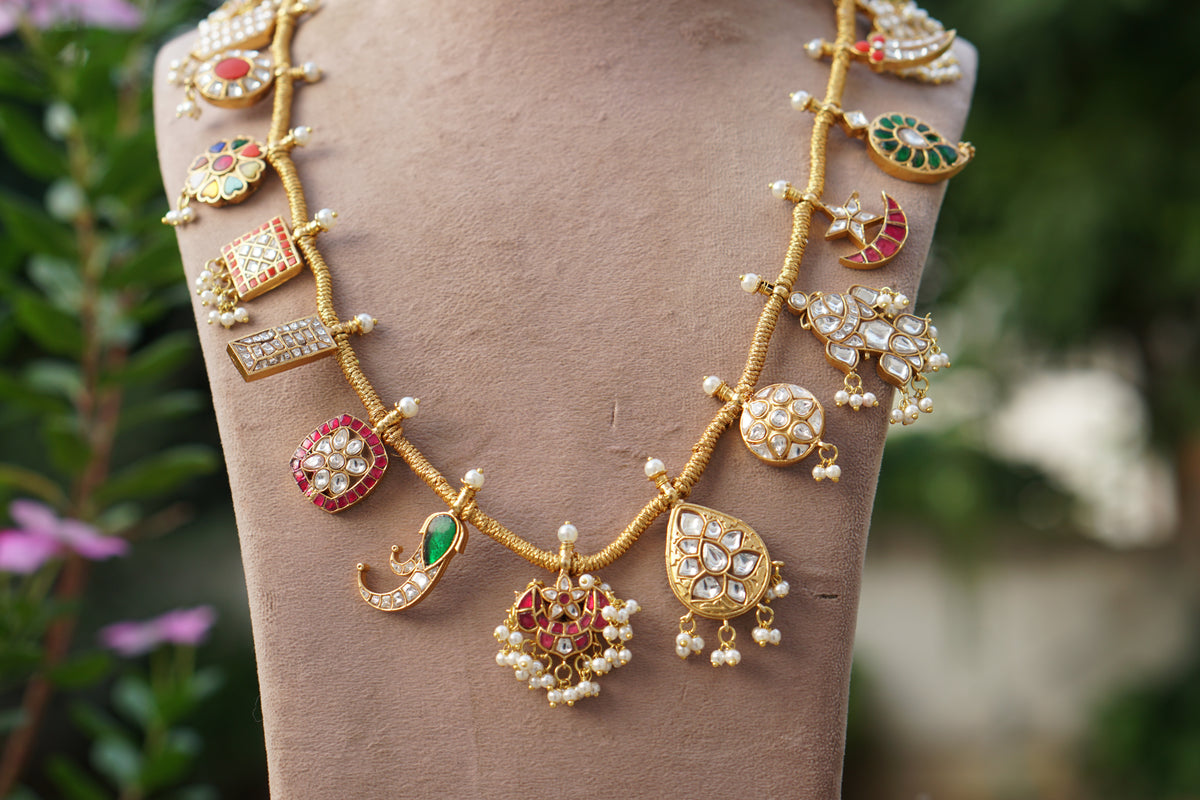 Kundan multi pieces necklaces(4-9642)(R)