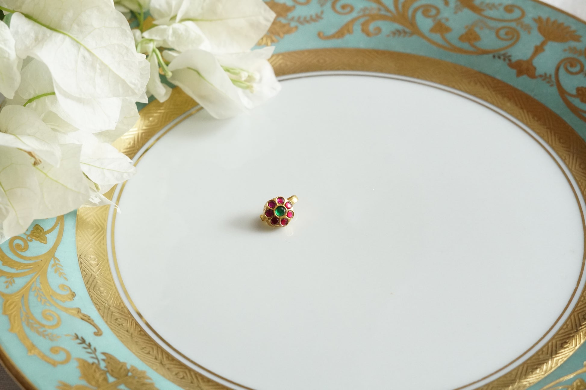 92.5 silver kundan noseclip(2-295)(K) - JEWELSTYLE