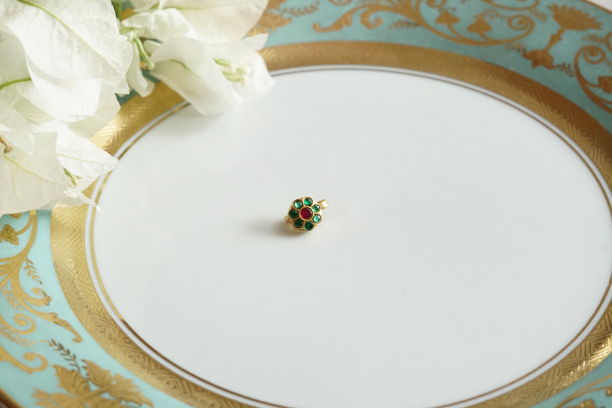 92.5 silver kundan noseclip(2-295)(K) - JEWELSTYLE