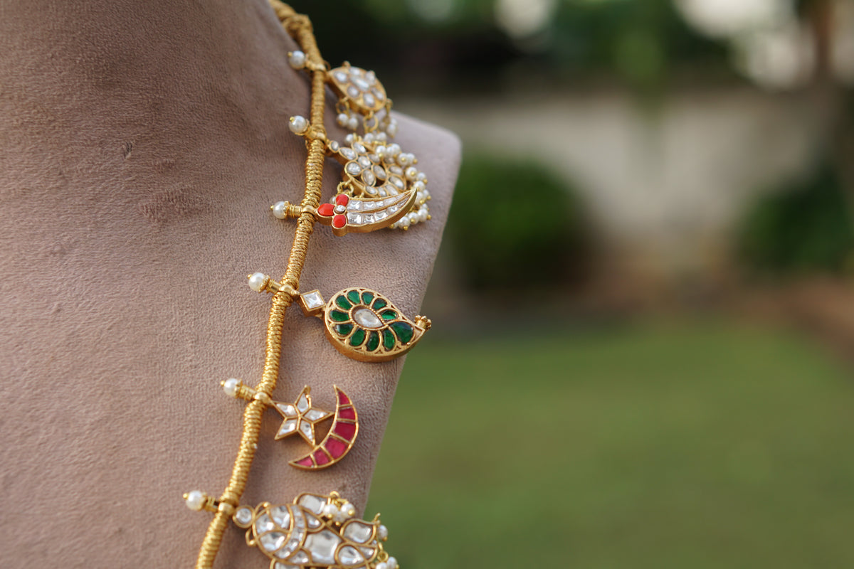 Kundan multi pieces necklaces(4-9642)(R)