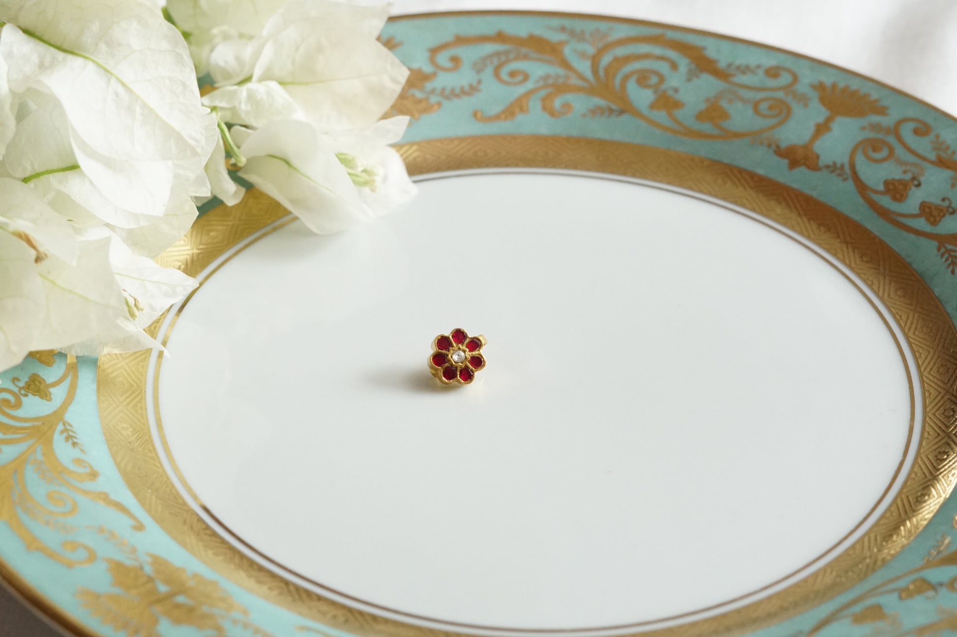 92.5 silver kundan noseclip(2-295)(K) - JEWELSTYLE