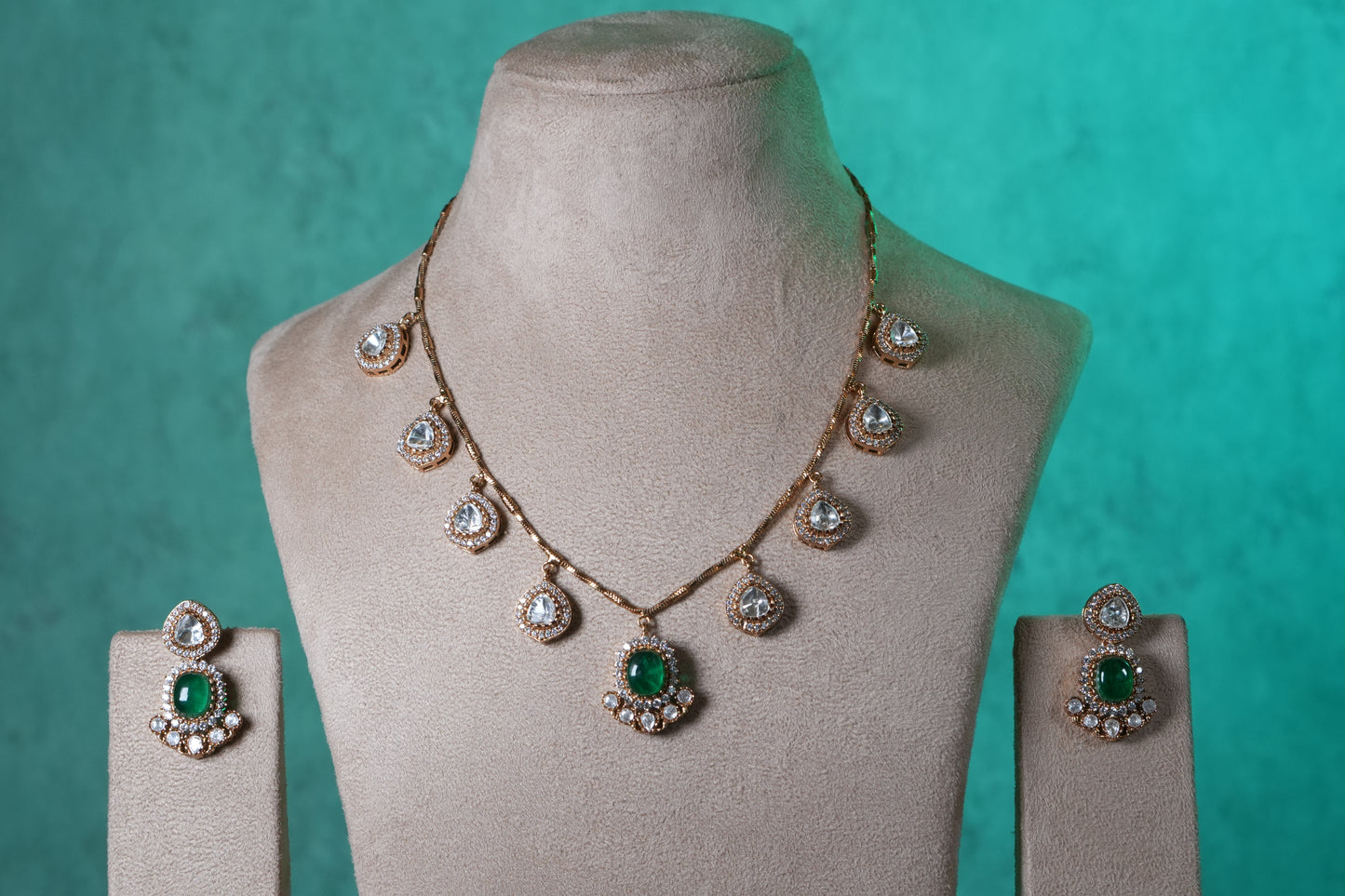 Polki Necklace Set(4-9373)(B)