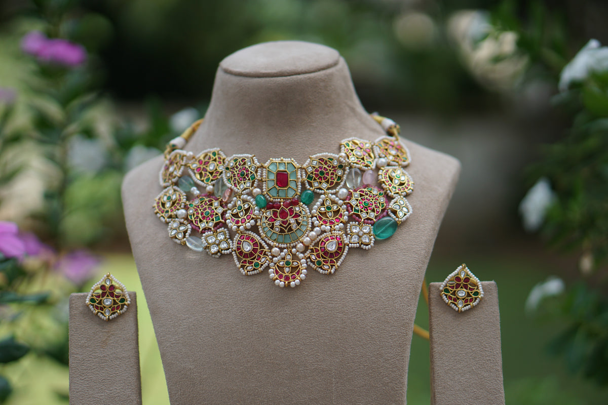 Kundan Necklace Set (4-9683)(A)