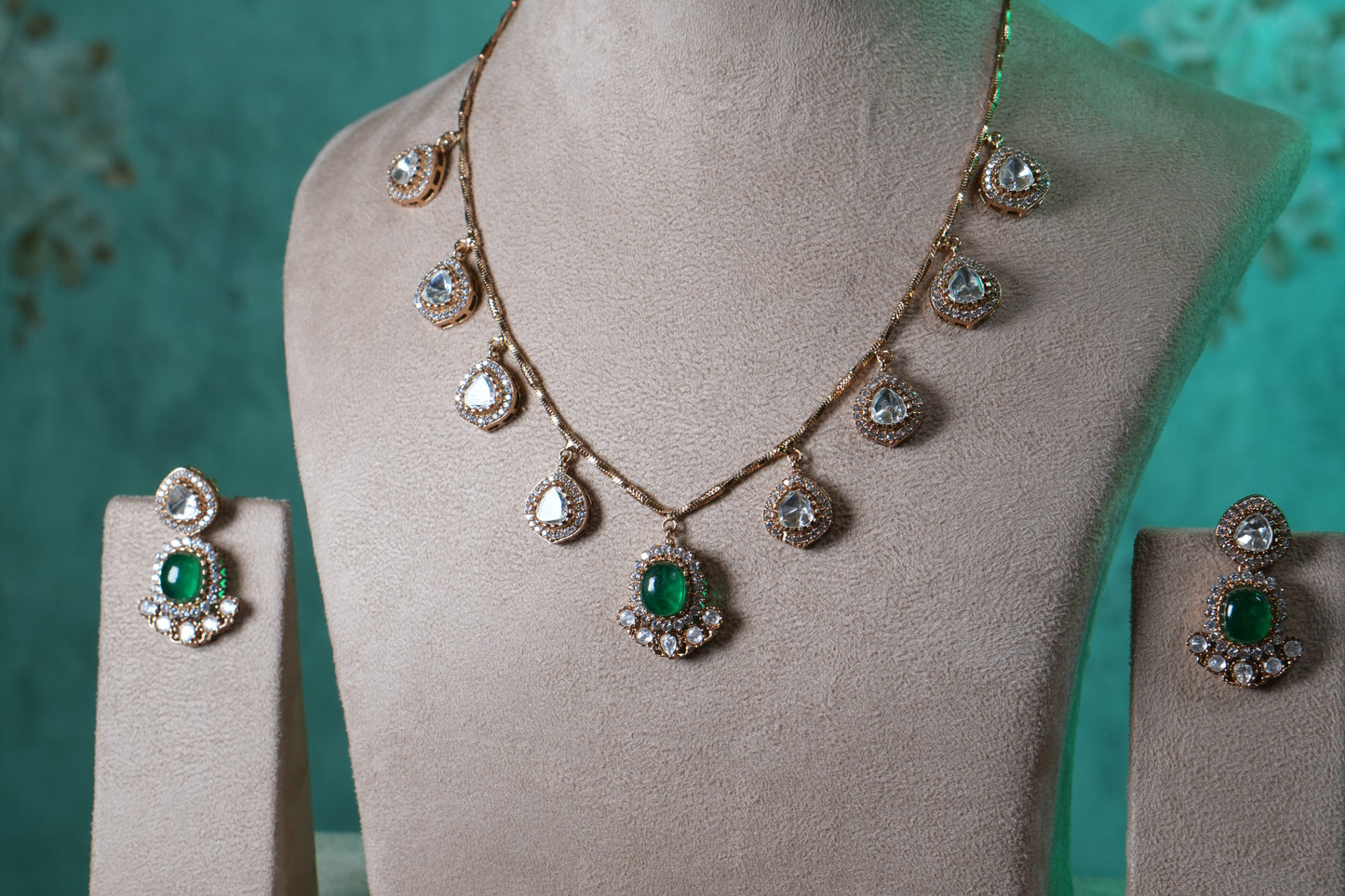 Polki Necklace Set(4-9373)(B)