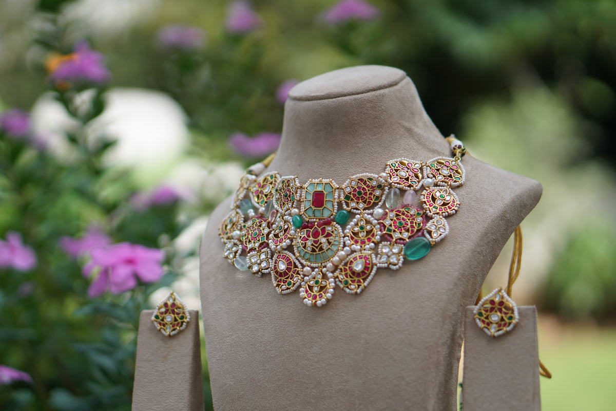 Kundan Necklace Set (4-9683)(A)