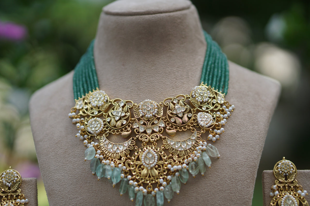 Kundan Necklace Set (4-9684)(A)