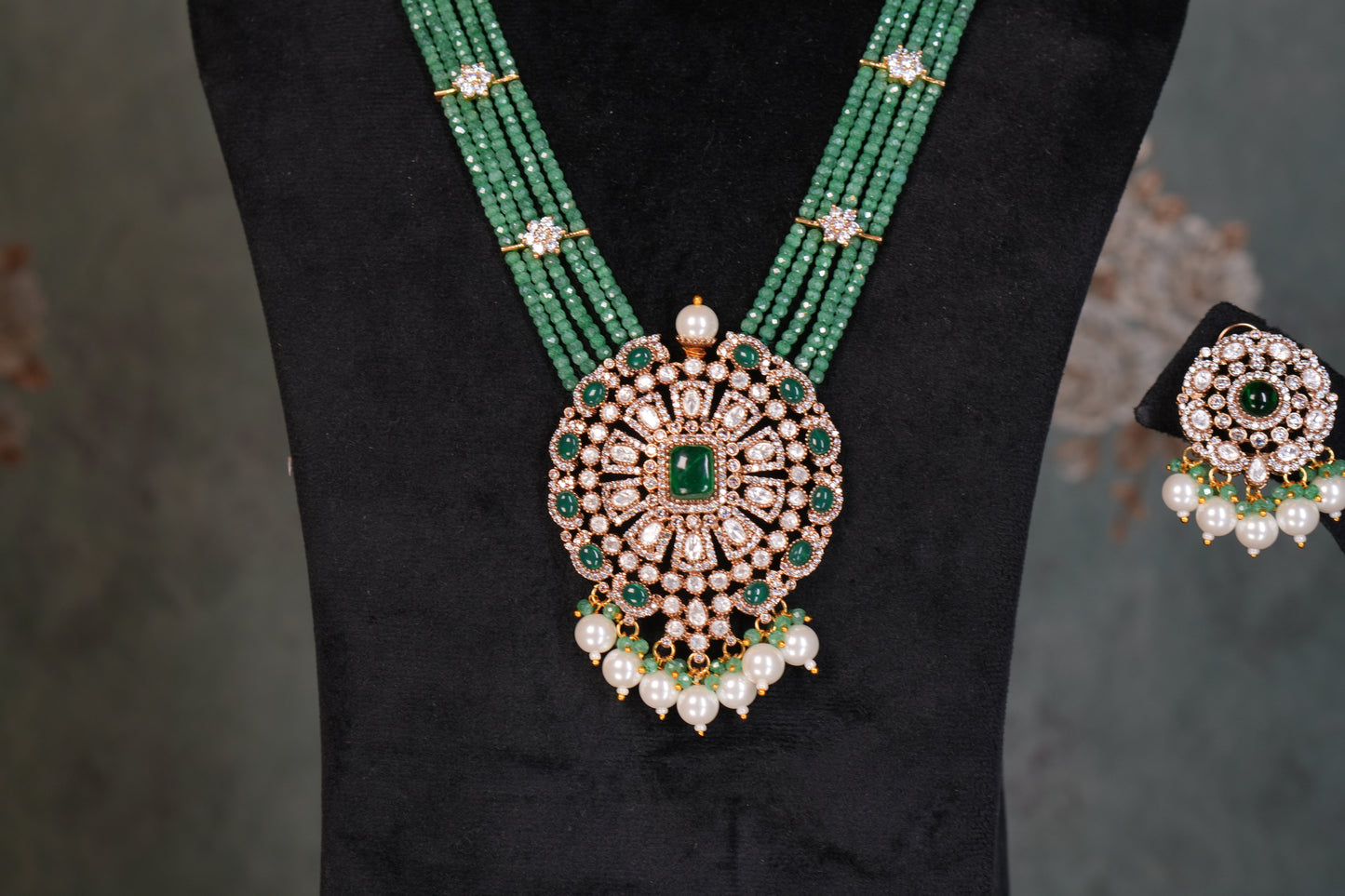 Polki Necklace Set (4-9375)(B)