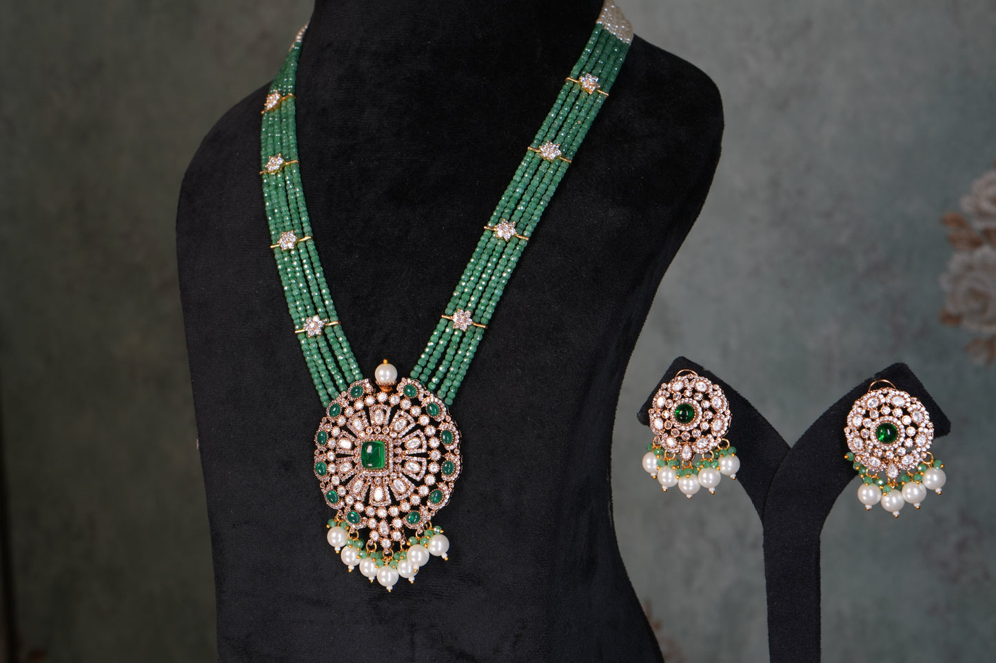 Polki Necklace Set (4-9375)(B)