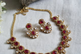 Polki necklace set  (4-8337)(B)