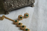 Polki necklace set with Maangtikka (4-8336)(B)