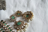 Polki necklace set with Maangtikka (4-8335)(B)