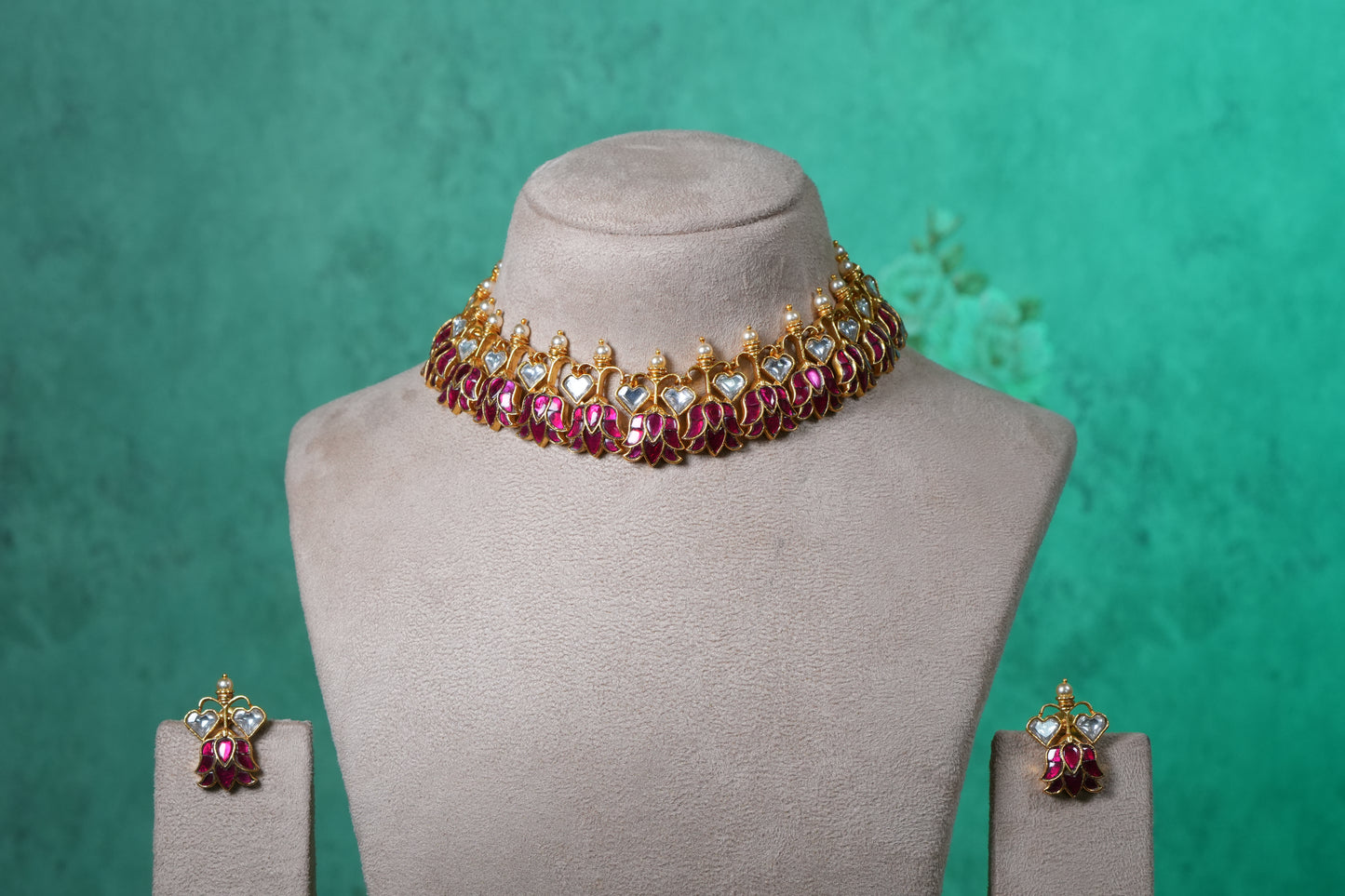 Kundan Necklace Set (4-9398)(K)