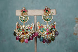 Multi Kundan Earrings (1-4811)(A)