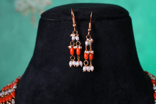 Coral Beads Necklace Set  (4-9402)(K)