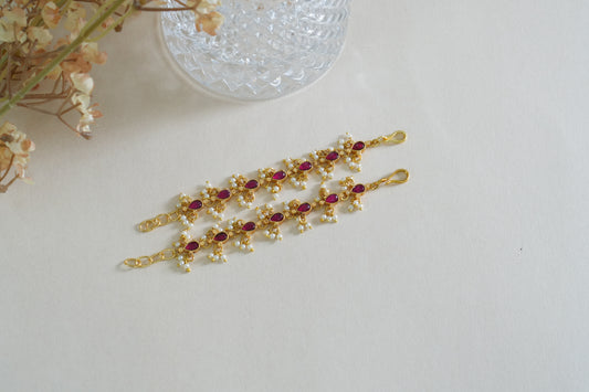 Pink Stone Kundan Earchain(9-390)(AK)