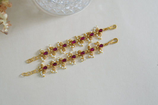 Pink Stone Kundan Earchain(9-390)(AK)