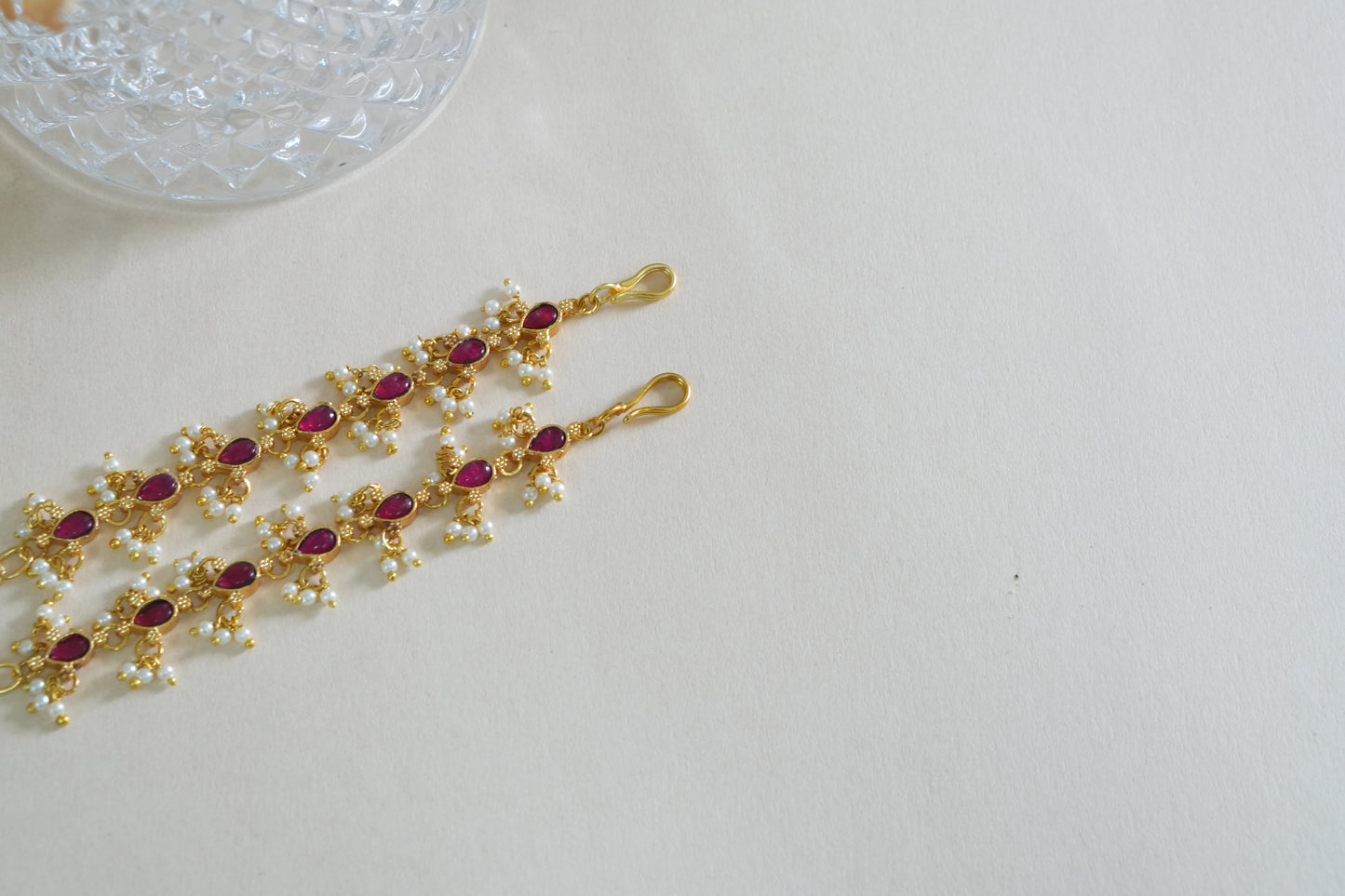 Pink Stone Kundan Earchain(9-390)(AK)