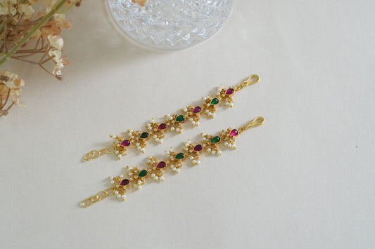 Multi Stone Kundan Earchain(9-391)(AK)
