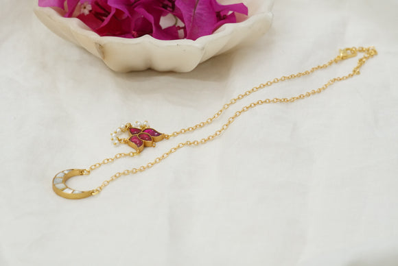 Kundan pendant necklace (4-6976)(R)