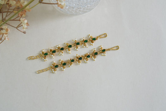 Green Stone Earchain(9-394)(AK)