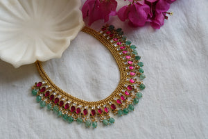 Kundan jalebi necklace (4-7601)(K)(PREORDER)