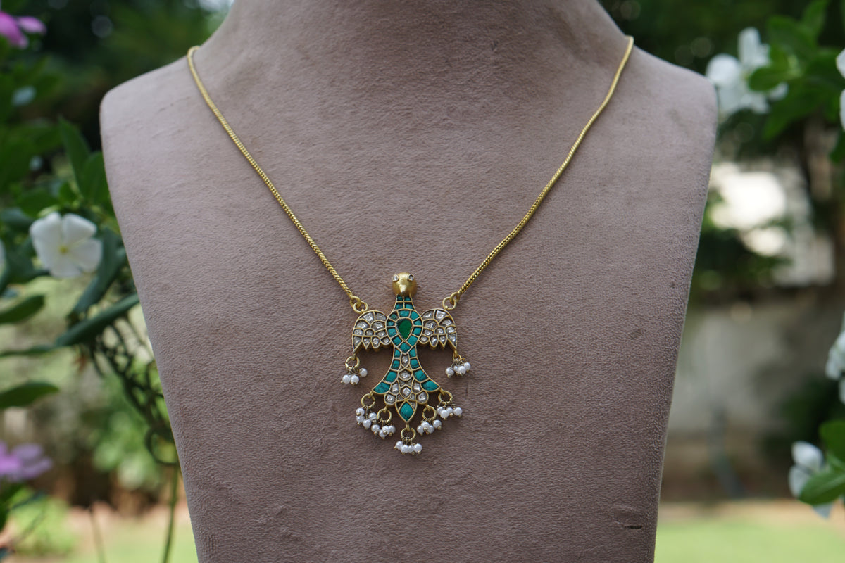 Kundan Bird  Pendant (4-9675)(A)