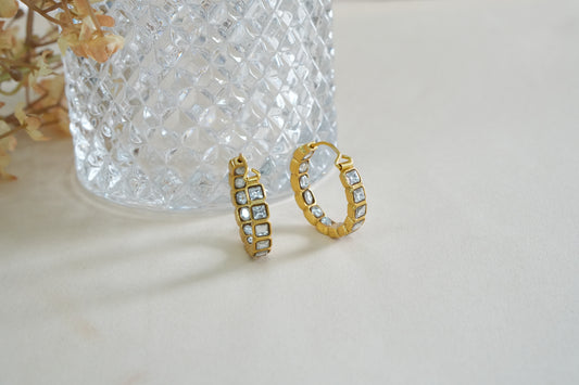 White Stone Kundan Bali Earrings (1-5376)(K)