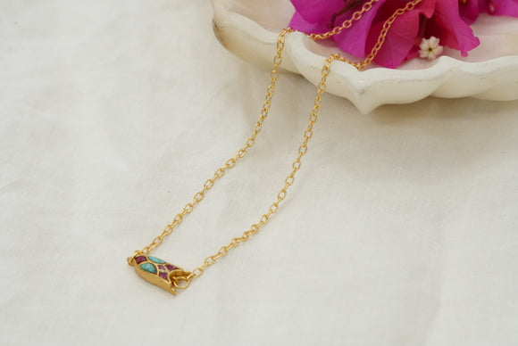 Kundan pendant necklace (4-6967)(R)