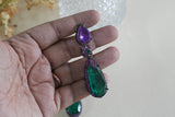 Purple & Green Stone Earrings (1-5374)(B)(From turkey)