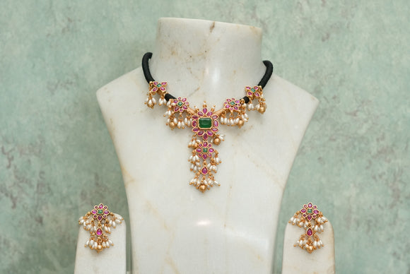 Kundan Antique necklace set (4-6964)(AK)