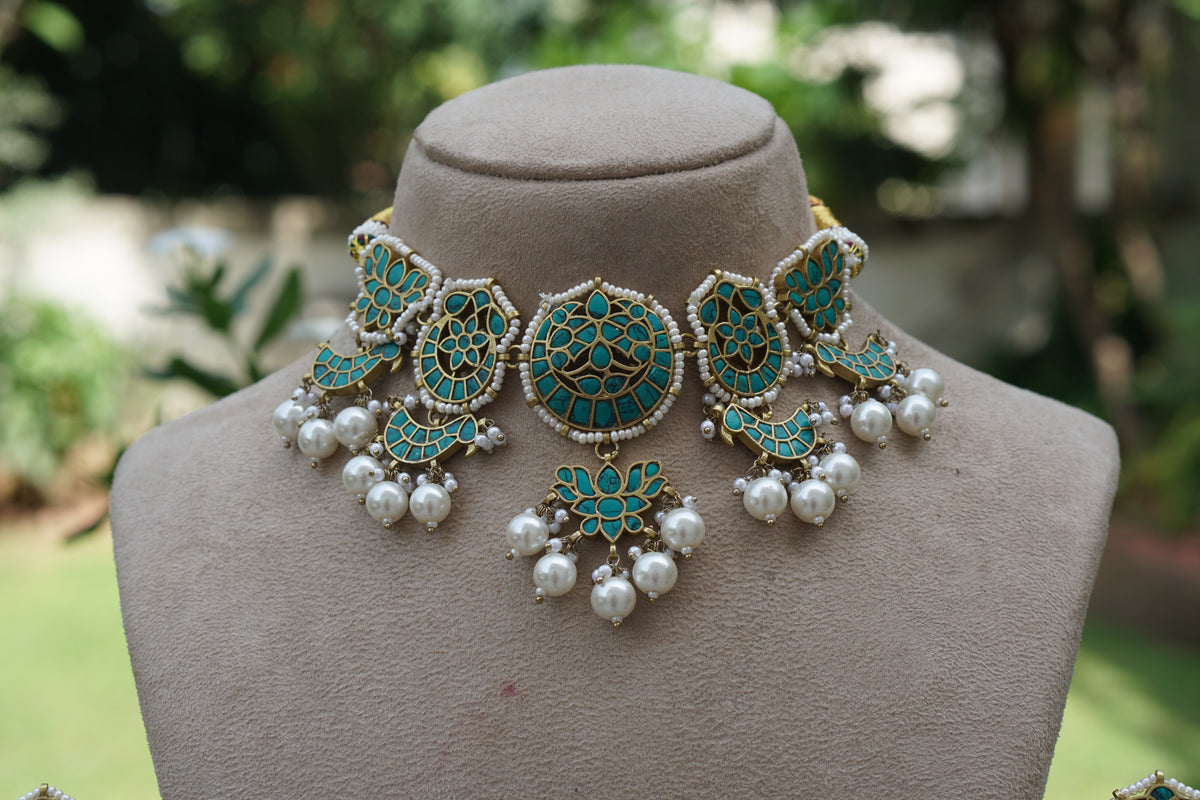 Kundan Choker Set (4-9686)(A)