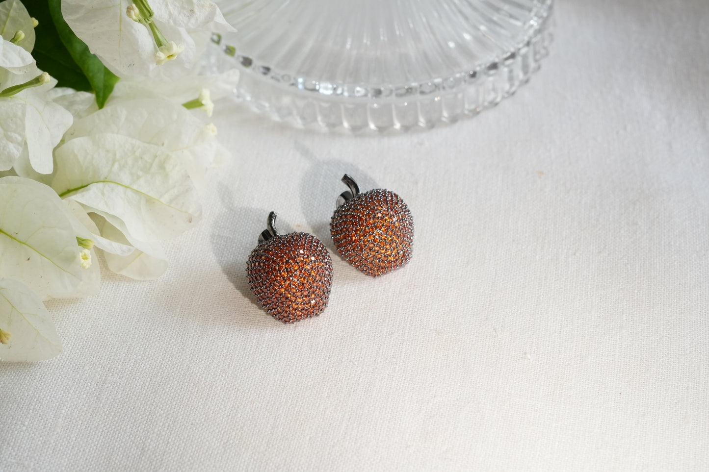 Orange  Ad Stone Studs(1-5394)(B)(From Turkey)