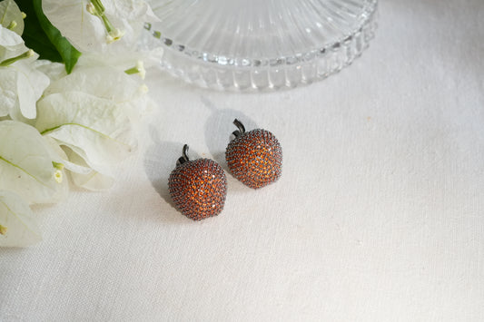 Orange  Ad Stone Studs(1-5394)(B)(From Turkey)