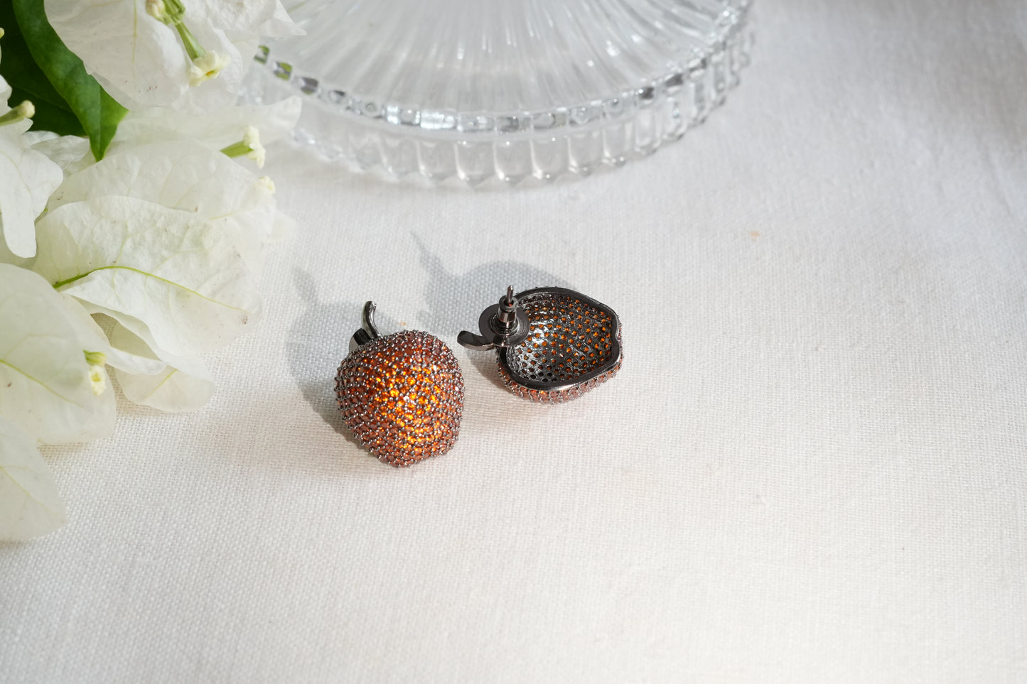 Orange  Ad Stone Studs(1-5394)(B)(From Turkey)