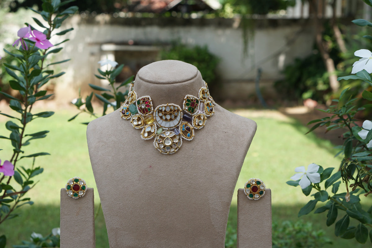 Kundan Necklace Set (4-9689)(A)