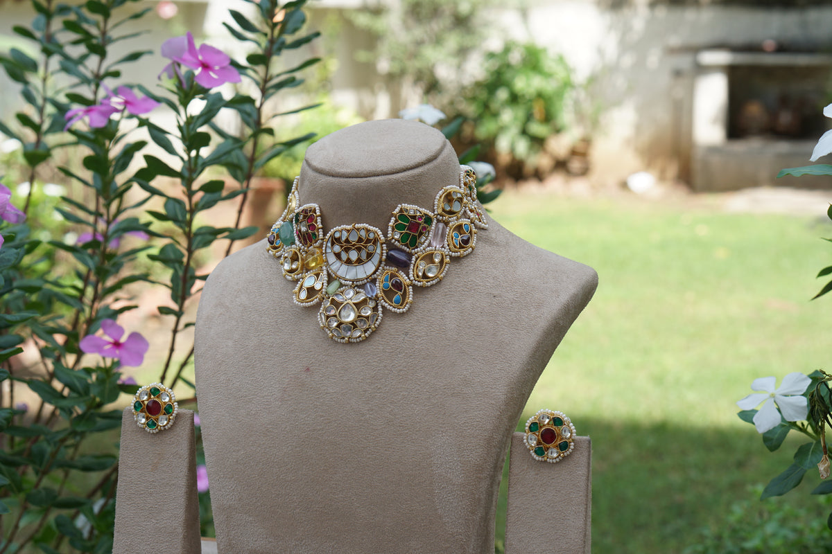 Kundan Necklace Set (4-9689)(A)