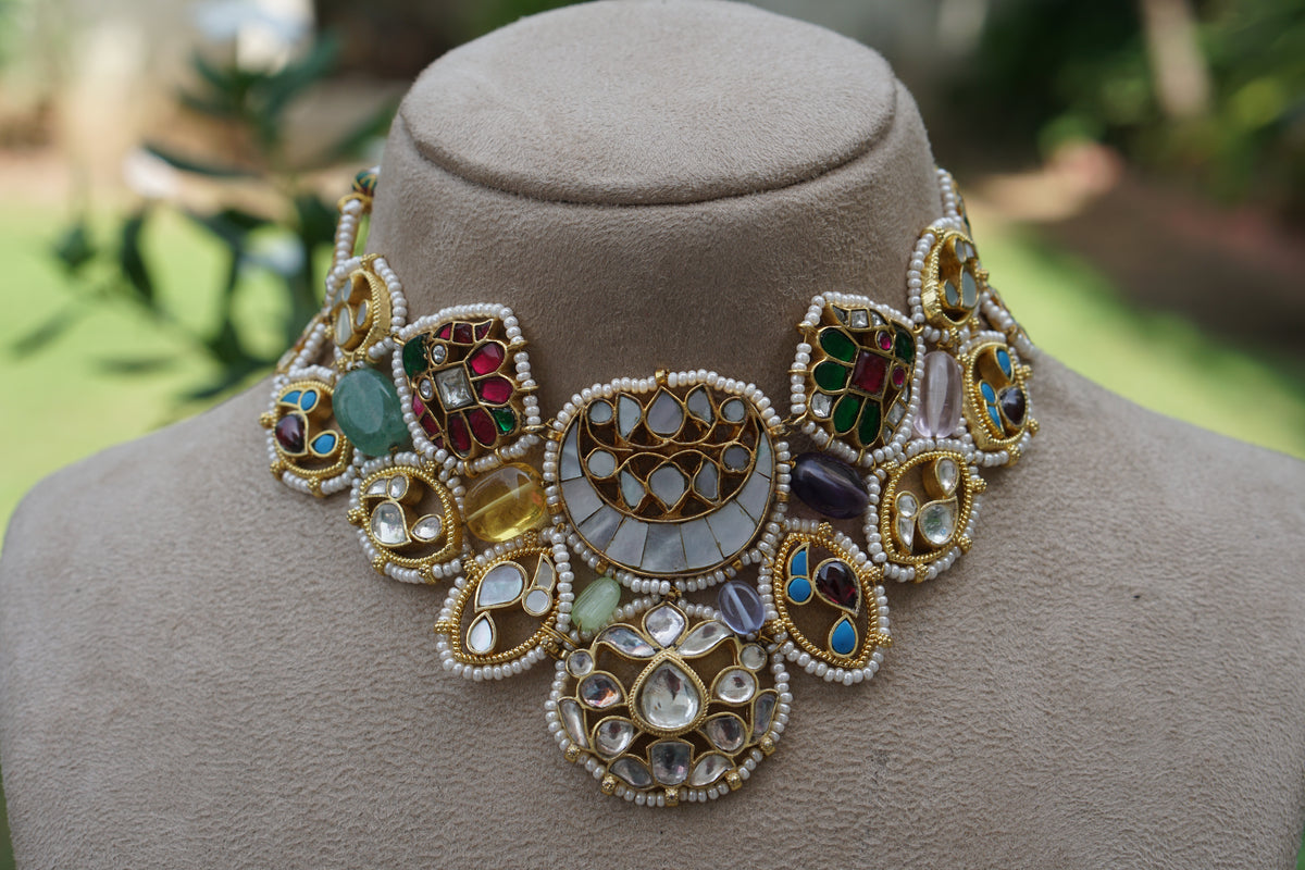 Kundan Necklace Set (4-9689)(A)