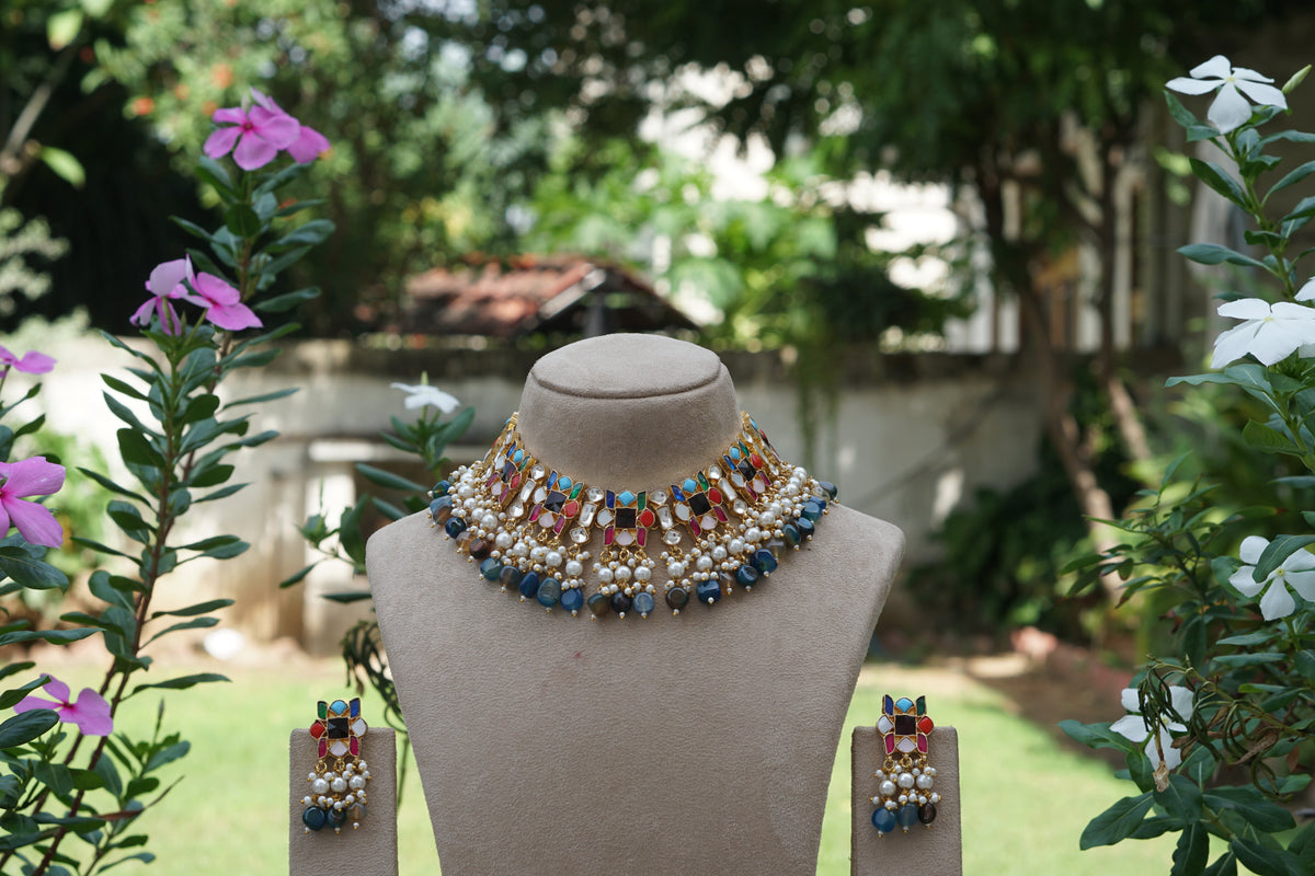 Kundan Necklace Set (4-9691)(A)