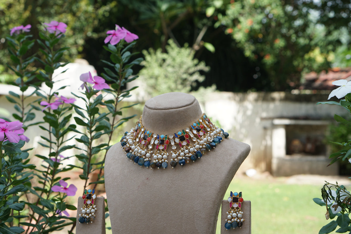 Kundan Necklace Set (4-9691)(A)
