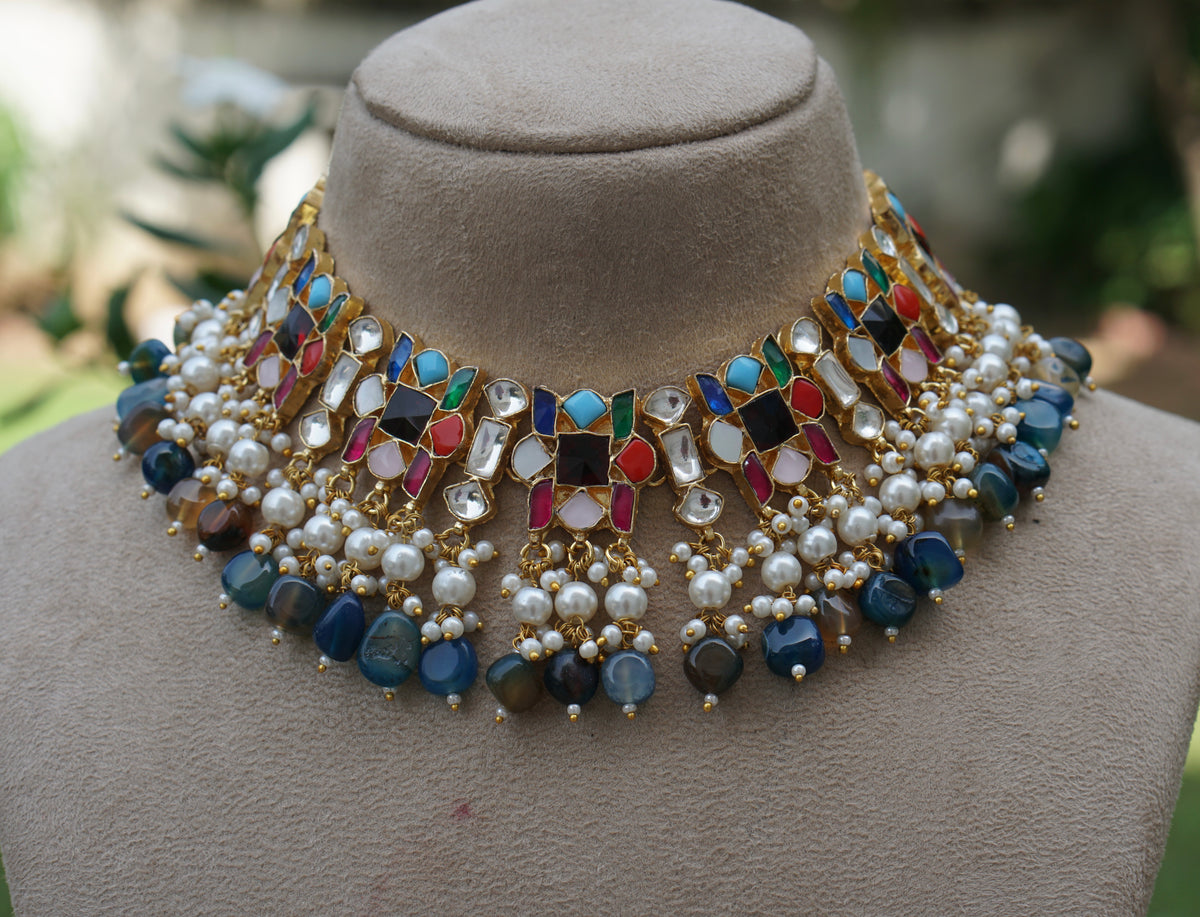 Kundan Necklace Set (4-9691)(A)